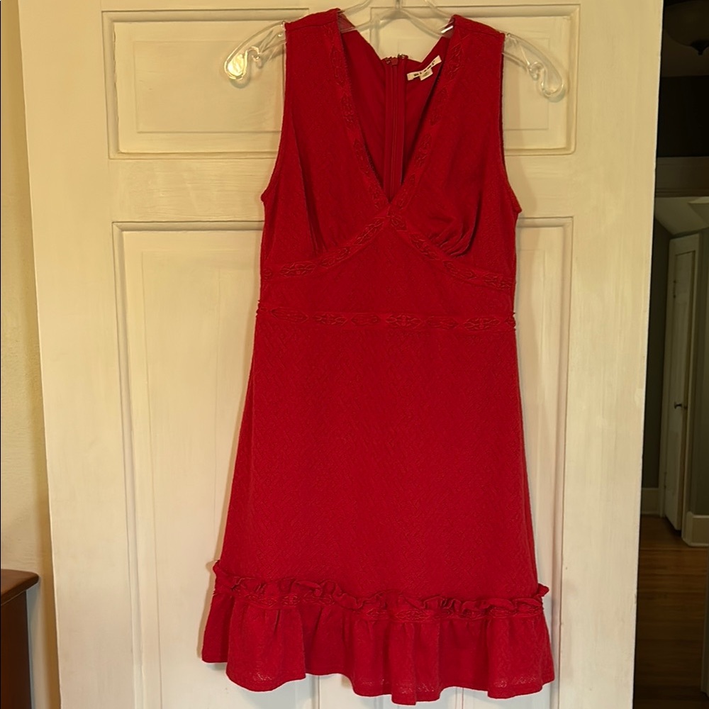 Francesca’s Miami Red Peplum V-Neck Sundress